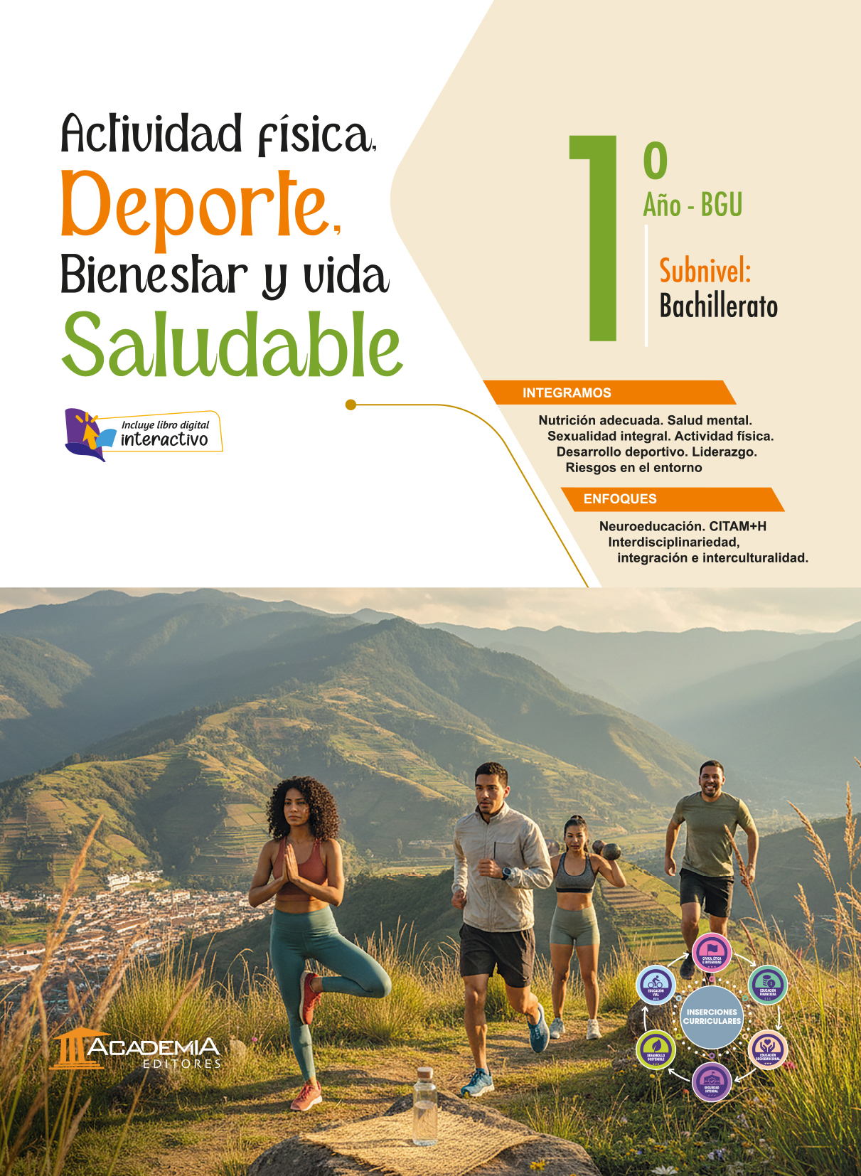 Portada de Actividad física, deporte, bienestar y vida saludable 1 Bach.