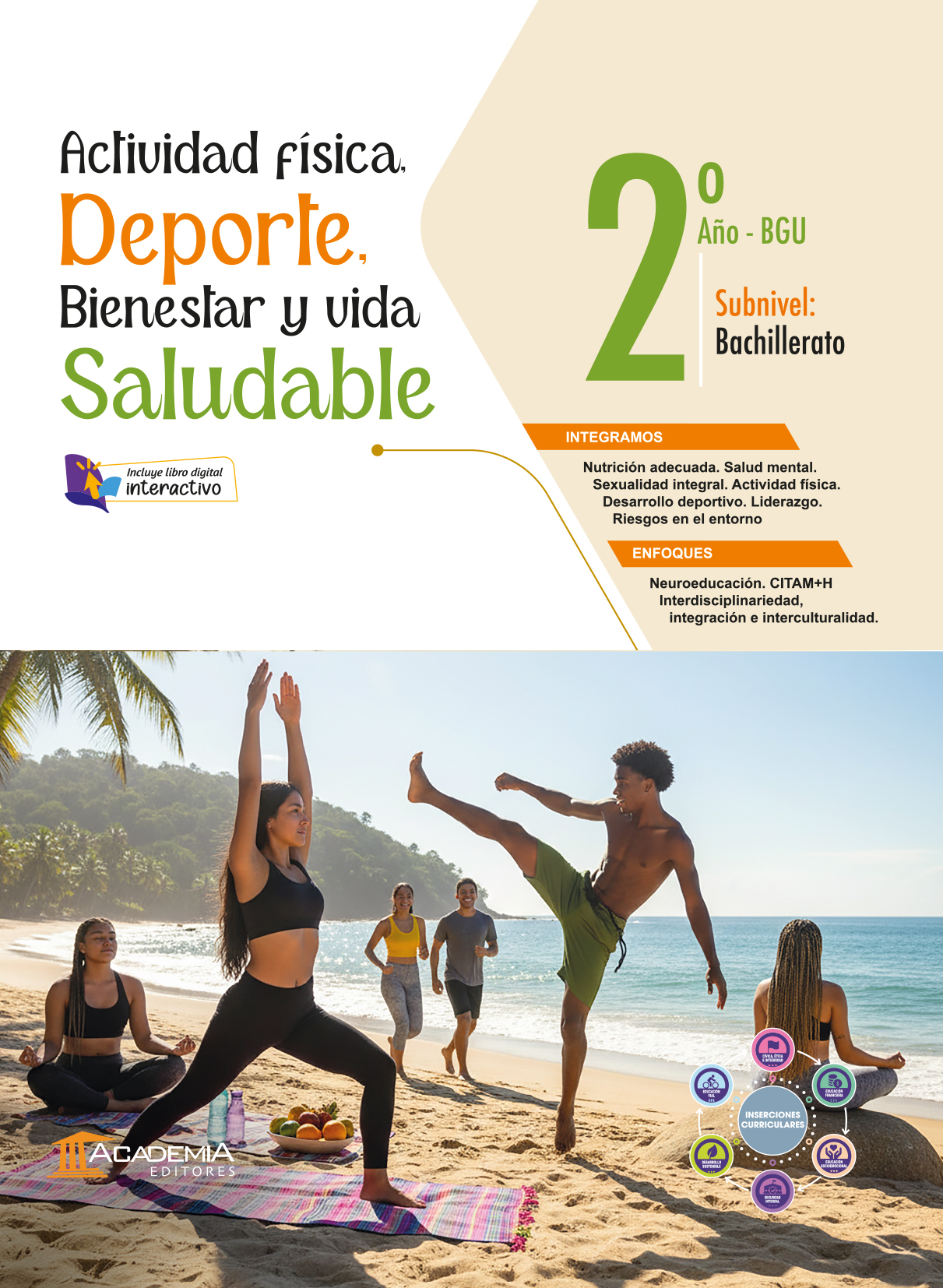 Portada de Actividad física, deporte, bienestar y vida saludable 2 Bach.