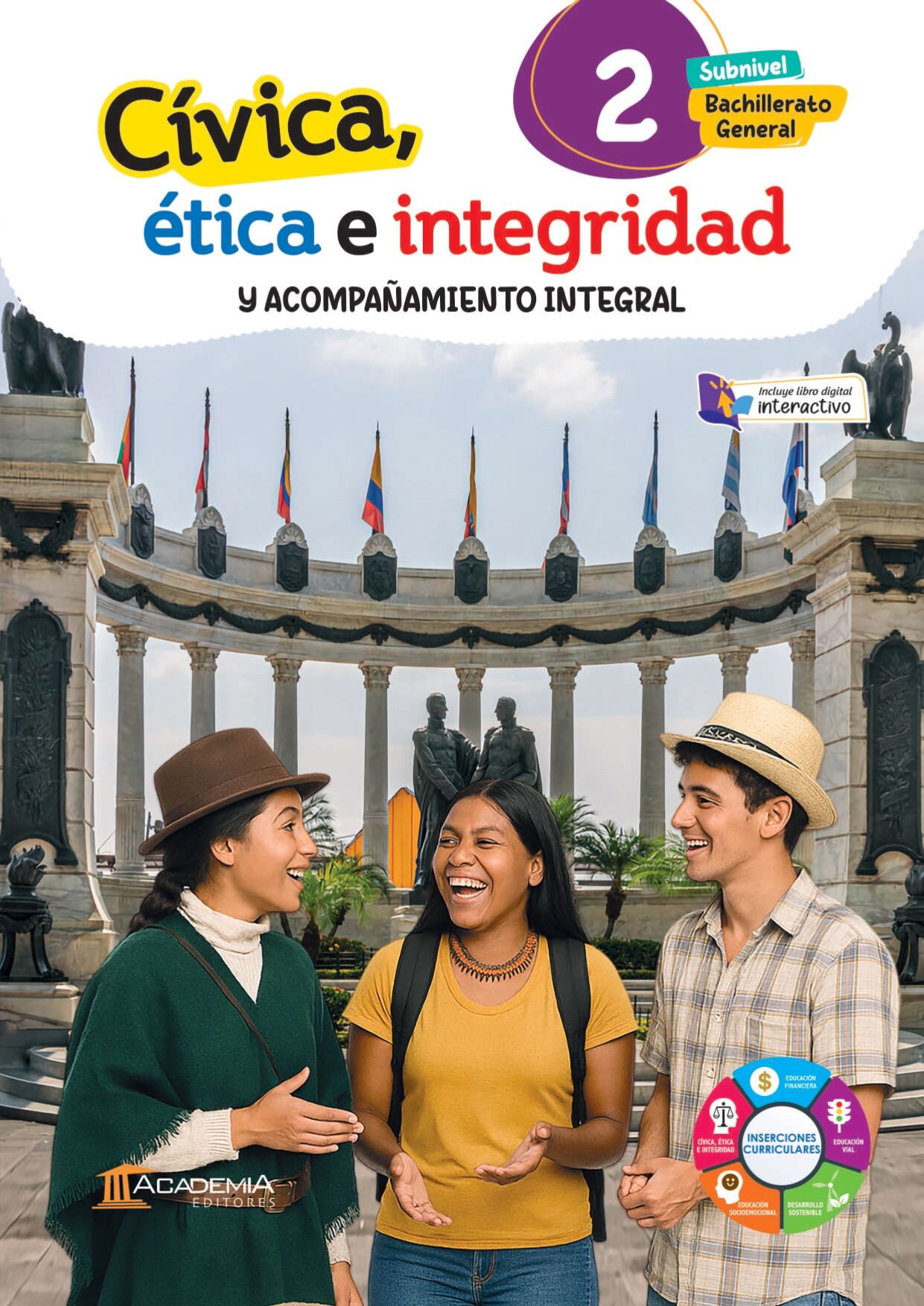 Portada de Cívica, Ética e Integridad y Acompañamiento Integral 2 - Bachillerato