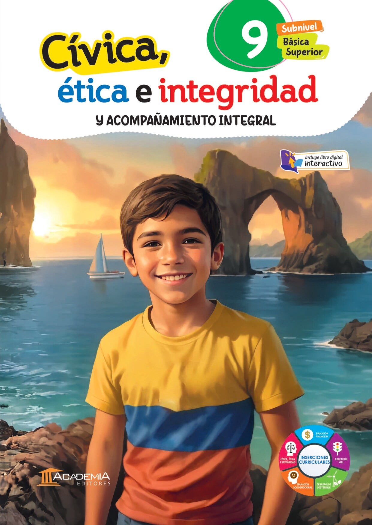 Portada de Cívica, Ética e Integridad y Acompañamiento Integral 9 EGB